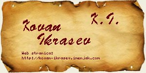Kovan Ikrašev vizit kartica